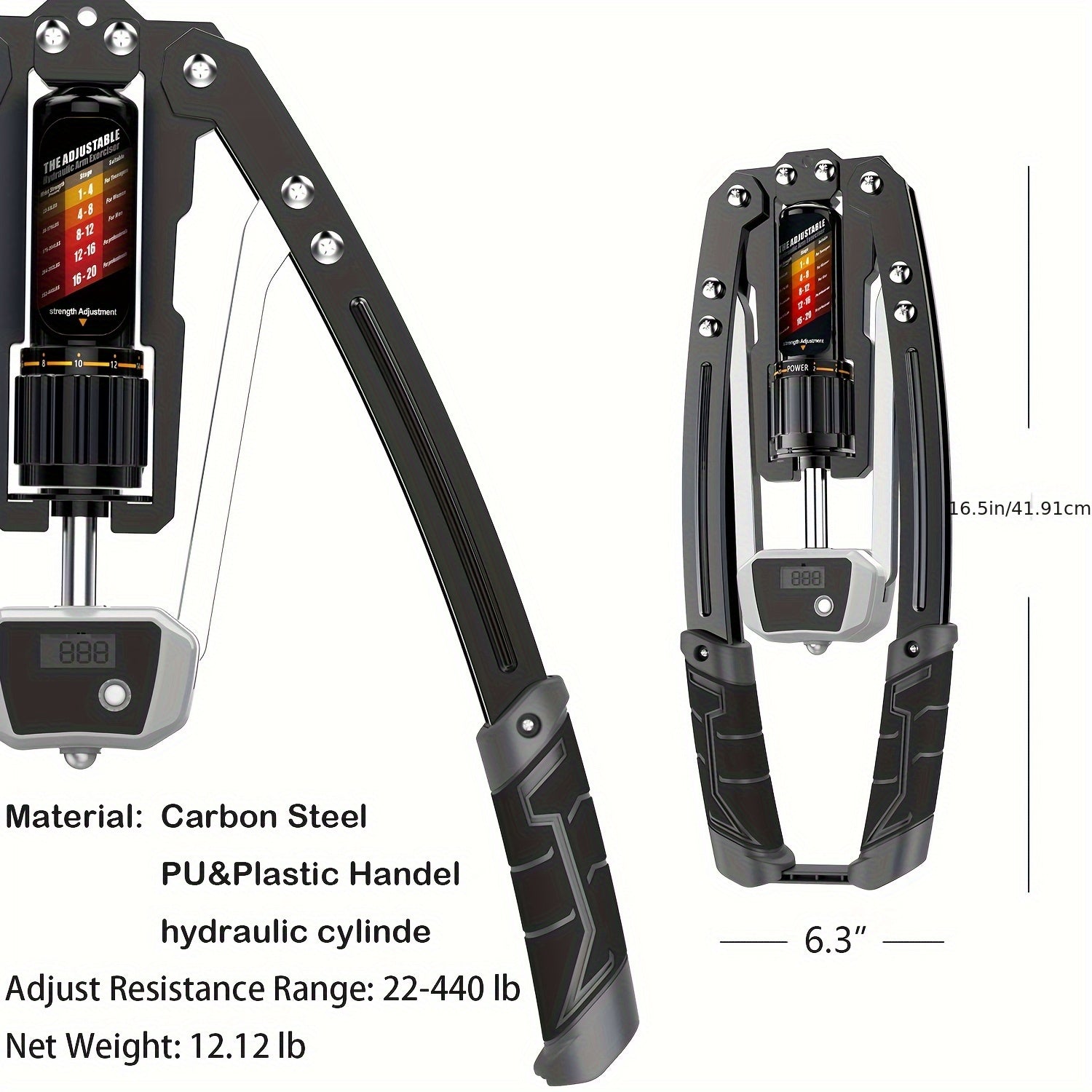 EAST MOUNT Twister Arm Exerciser - Adjustable 22-440lbs Hydraulic Power, Home Chest Expander, Shoulder Muscle Training Fitness Equipment, Arm Enhanced Exercise Strengthener.