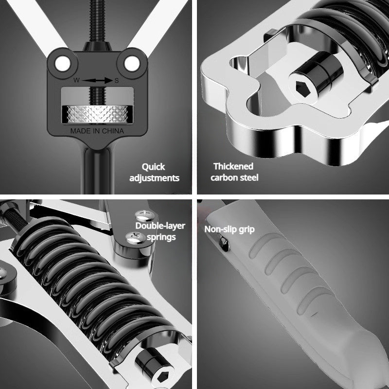 1pc Stainless Steel & PVC Adjustable Arm Strength Trainer, 15-75kg Resistance, Multi-Functional Home Gym Fitness Equipment for Men's Chest Muscle Workout, Gym Accessories