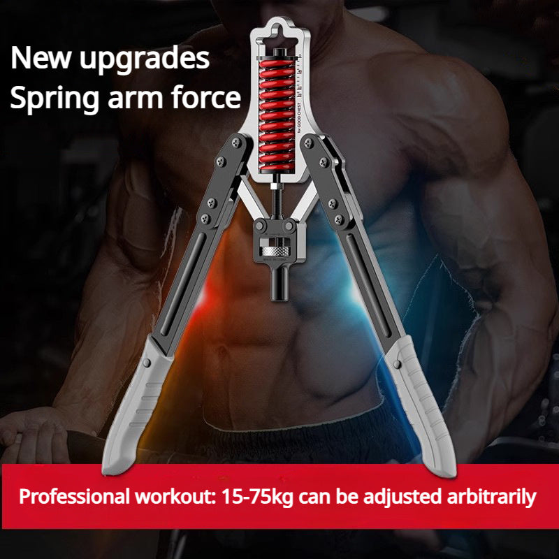 1pc Stainless Steel & PVC Adjustable Arm Strength Trainer, 15-75kg Resistance, Multi-Functional Home Gym Fitness Equipment for Men's Chest Muscle Workout, Gym Accessories