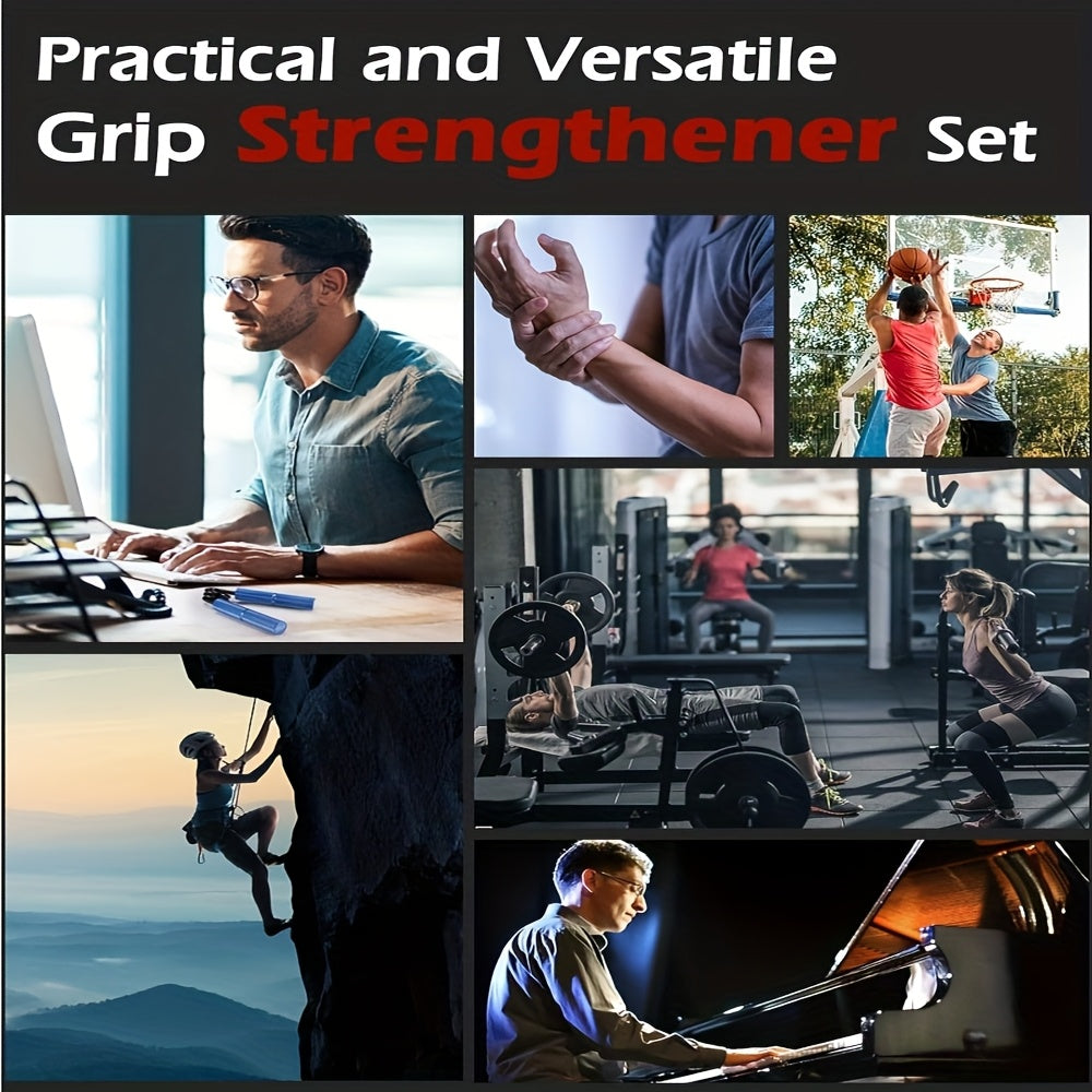 6pcs Grip Strength Trainer Set (50-350LB) - Non-Slip, Ergonomic Hand & Forearm Exerciser with Grip Tape for Enhanced Training and Recovery