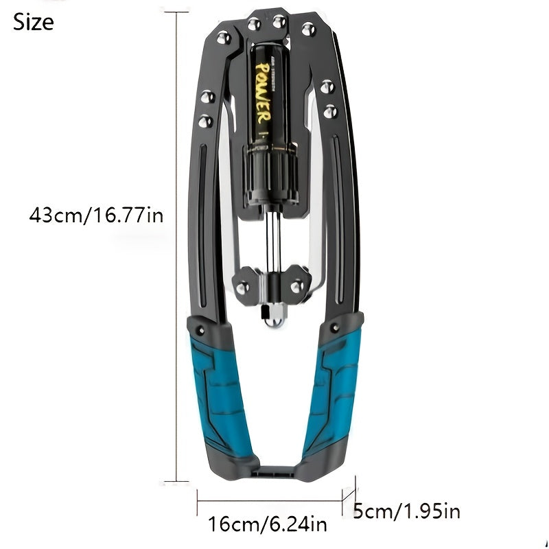 Adjustable Resistance Arm Trainer - Black & Blue, Muscle-Building Exercise Equipment for Biceps, Chest, and Abs, Home Gym Essentials, Chest Strengthening|Adjustable Resistance|Durable Construction, Arm Workout Equipment