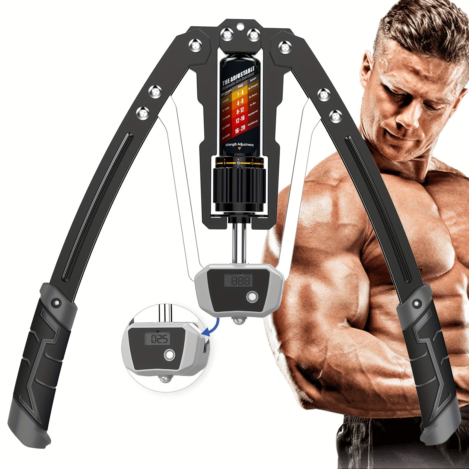EAST MOUNT Twister Arm Exerciser - Adjustable 22-440lbs Hydraulic Power, Home Chest Expander, Shoulder Muscle Training Fitness Equipment, Arm Enhanced Exercise Strengthener.