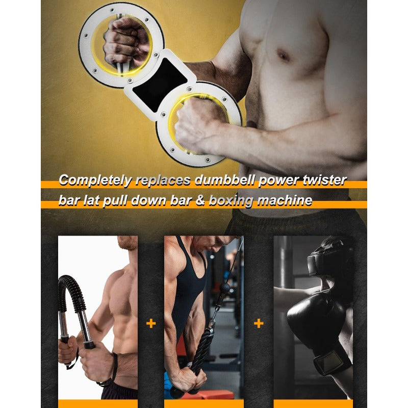 Rotator Burn Machine - Heavy-Duty Adjustable Resistance Arm Curl & Grip Strengthener Trainer with 360° Rotating Grips, Non-Slip Base - for Home Gym, Boxing, Physical Relax - Forearm, Bicep, Shoulder Workout Equipment - No Power Needed, Portable Design,