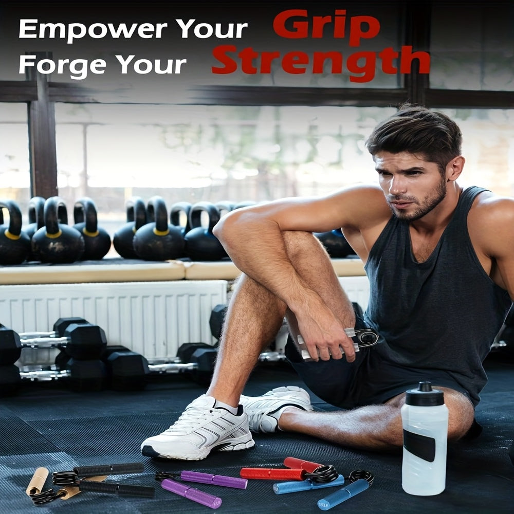 6pcs Grip Strength Trainer Set (50-350LB) - Non-Slip, Ergonomic Hand & Forearm Exerciser with Grip Tape for Enhanced Training and Recovery