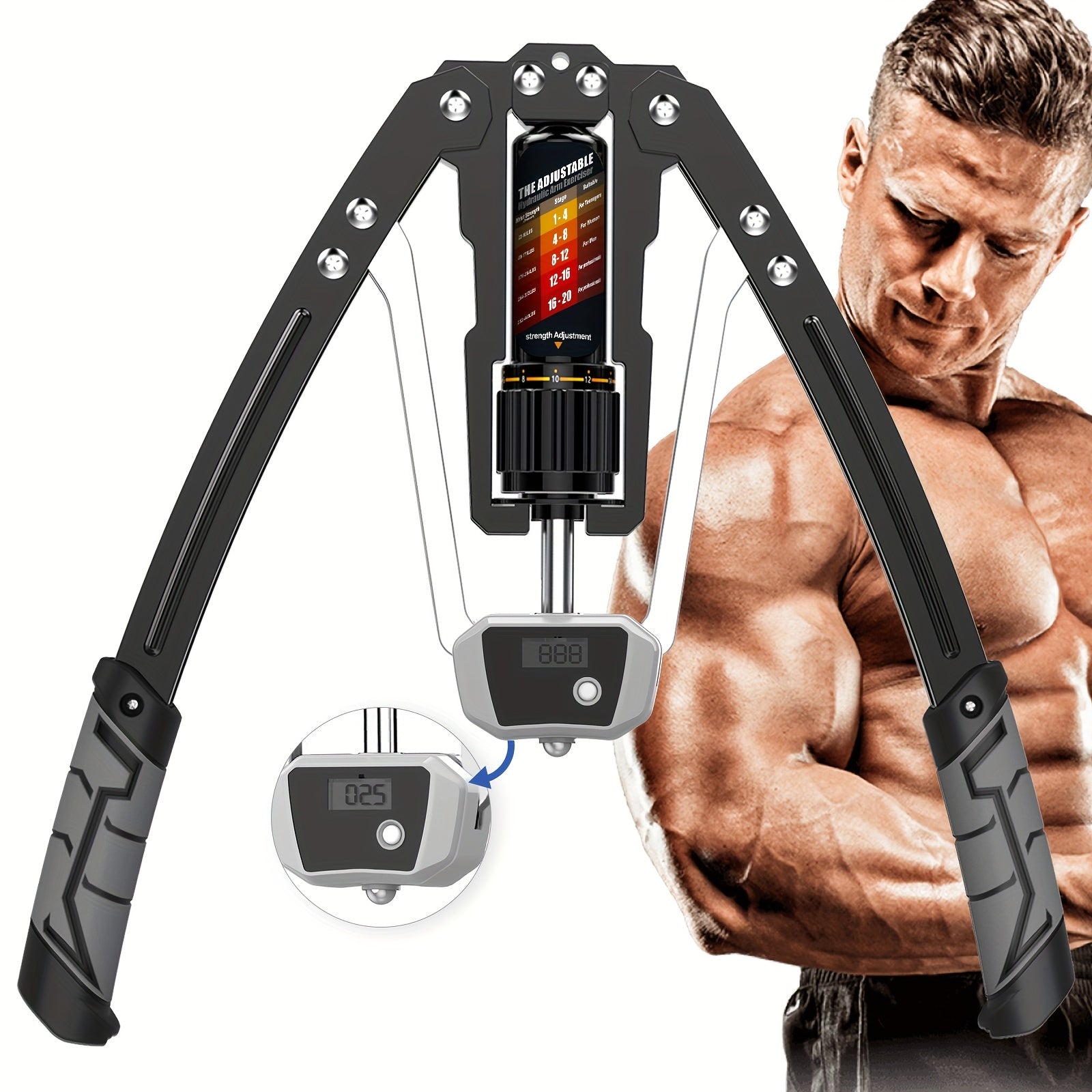 EAST MOUNT Twister Arm Exerciser - Adjustable 22-440lbs Hydraulic Power, Home Chest Expander, Shoulder Muscle Training Fitness Equipment, Arm Enhanced Exercise Strengthener.