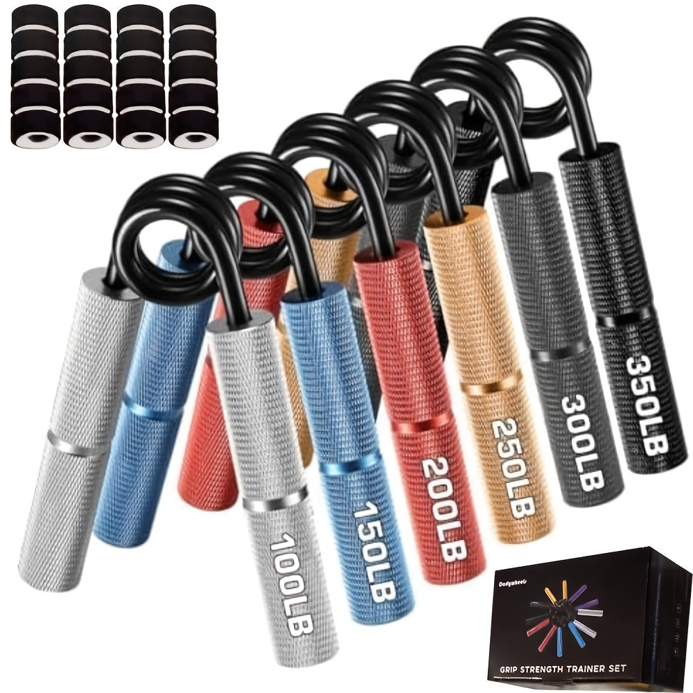 6pcs Grip Strength Trainer Set (50-350LB) - Non-Slip, Ergonomic Hand & Forearm Exerciser with Grip Tape for Enhanced Training and Recovery