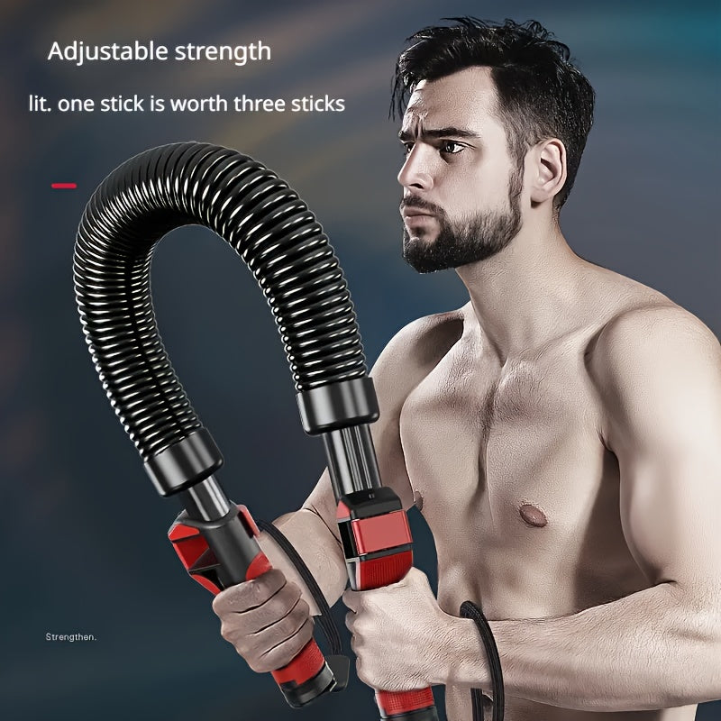 Men's 88.18LB Adjustable Arm Strengthener with 3 Resistance Levels (44.09-88.18LB) - Ergonomic Chest & Forearm Grip Trainer for Home Gym, Compact & Portable Design, Red/Black, Gym Accessories