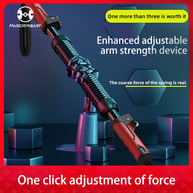 Men's 88.18LB Adjustable Arm Strengthener with 3 Resistance Levels (44.09-88.18LB) - Ergonomic Chest & Forearm Grip Trainer for Home Gym, Compact & Portable Design, Red/Black, Gym Accessories